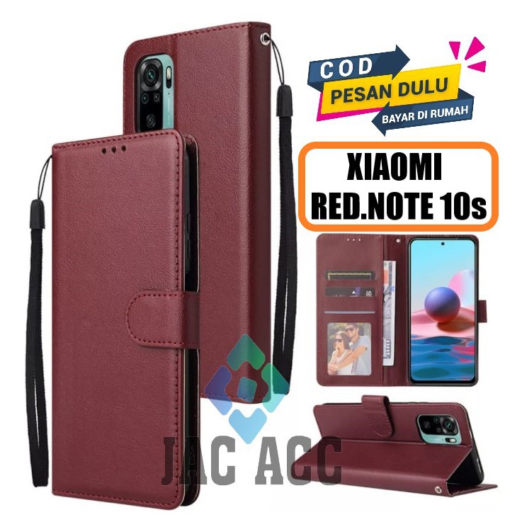 DOMPET HP UNTUK XIAOMI REDMI NOTE 10 s NEW 2021 LEATHER FLIP CASE XIAOMI REDMI NOTE 10s NEW 2021