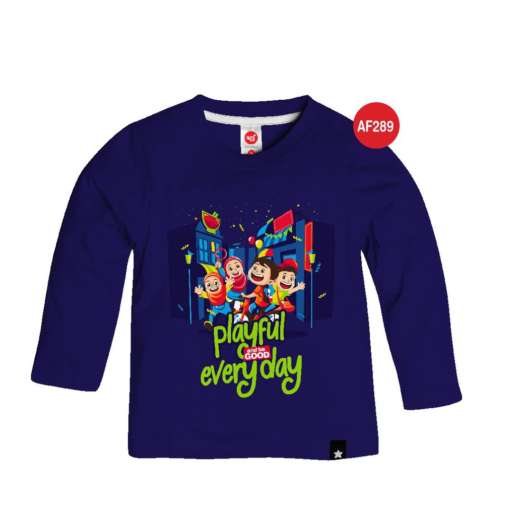 Kaos Anak Muslim Afrakids AFRA - AF289 Playful And Be Good Everyday