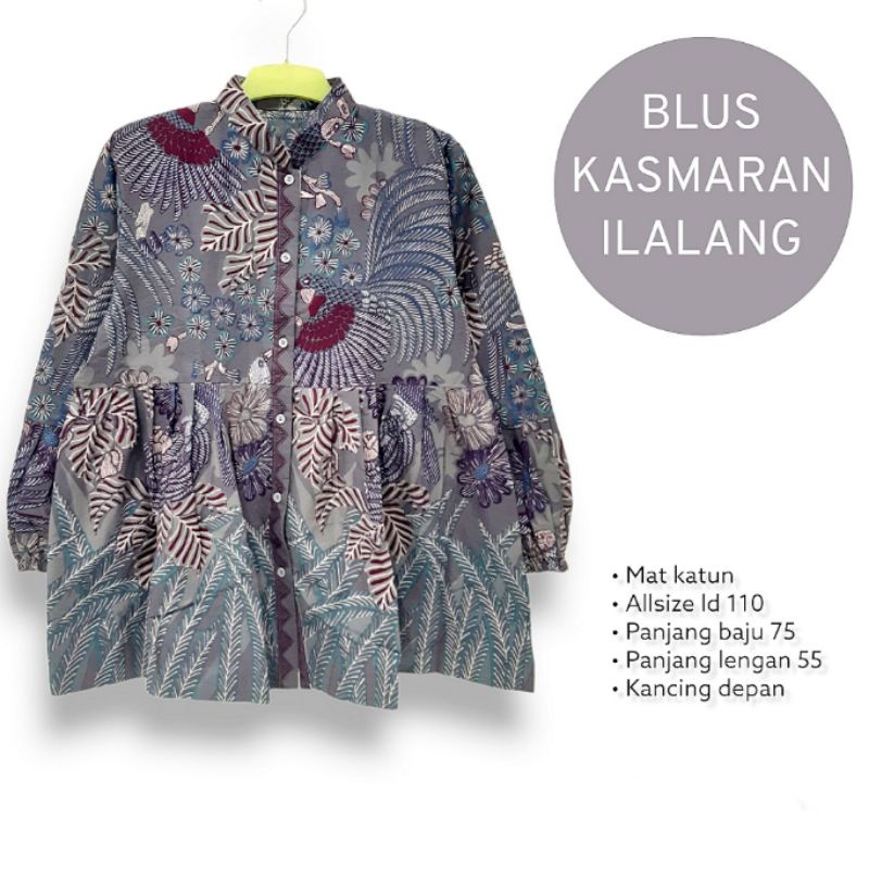 Blus kasmaran Ilalang batik solo atasan kerja blus kancing depan blus wanita