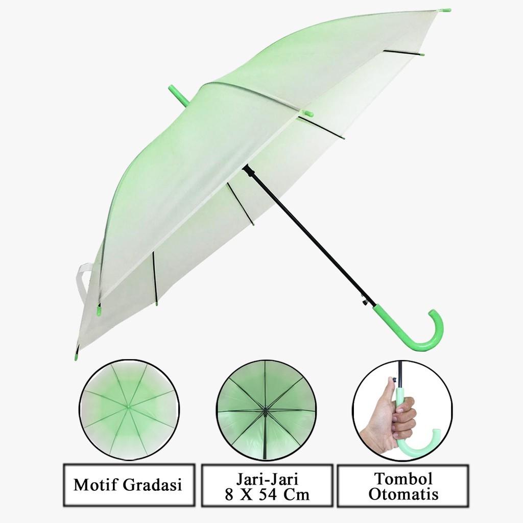 PAYUNG STANDAR TRANSPARANT GRADASI WARNA WARNA 005BB