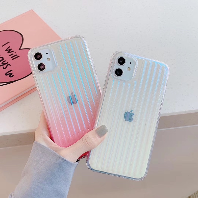 Rainbow Gradation Hologram Softcase Transparan Gradasi for ipahone XS XS Max XR 11 Pro Max 12 Pro Max 13 Pro Max