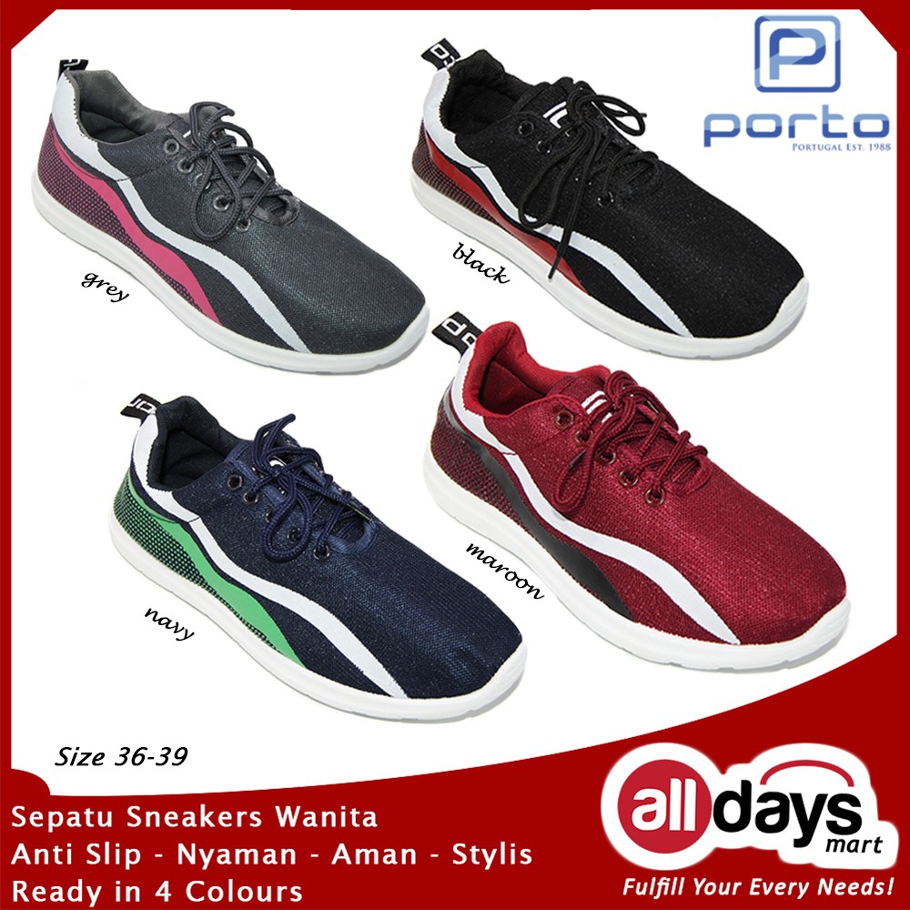 Porto Sepatu Sneakers Wanita AA013L Random Warna Size 36-40