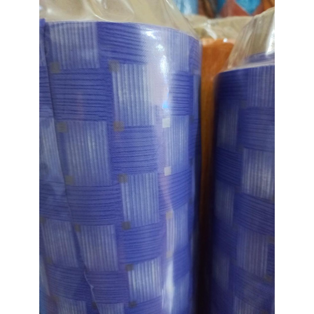 Karpet Plastik Vinyl untuk Lantai/Taplak meja Motif Tikar Anyam