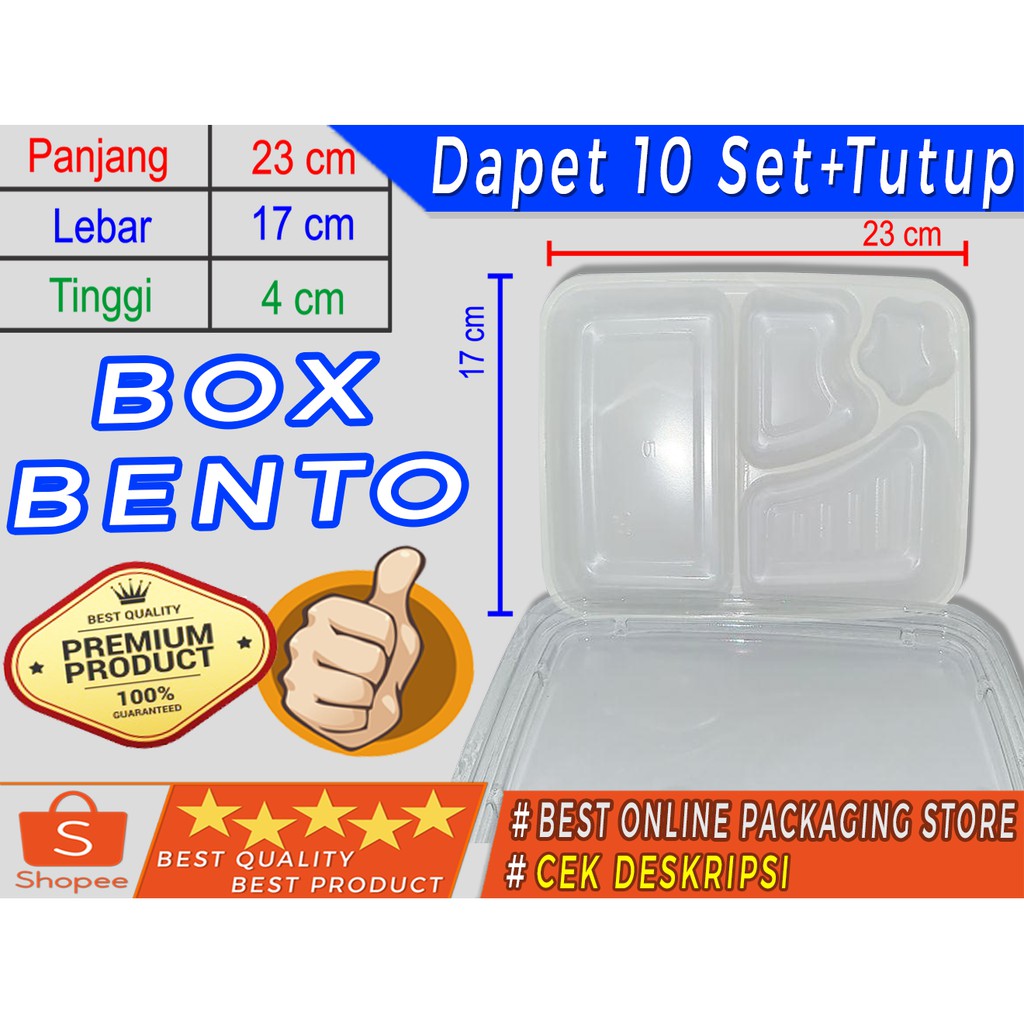 Box Bento Putih Sekat 4 - M - Harga Termura