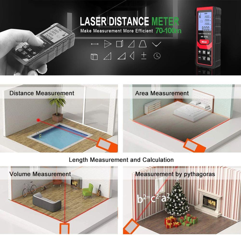 Solighter Distance Meter Alat Tes Profesional Ukur Perangkat Penggaris Digital