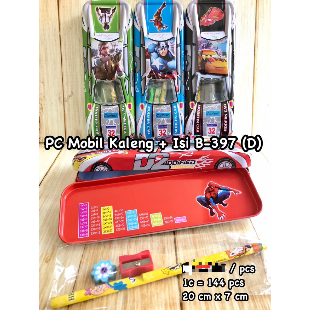 

Pencil Case SET kotak pensil MOBIL Kaleng + isi