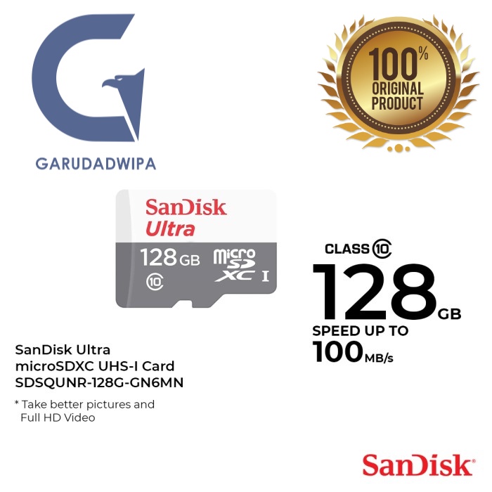 MicroSD SanDisk 128GB Tanpa Adapter