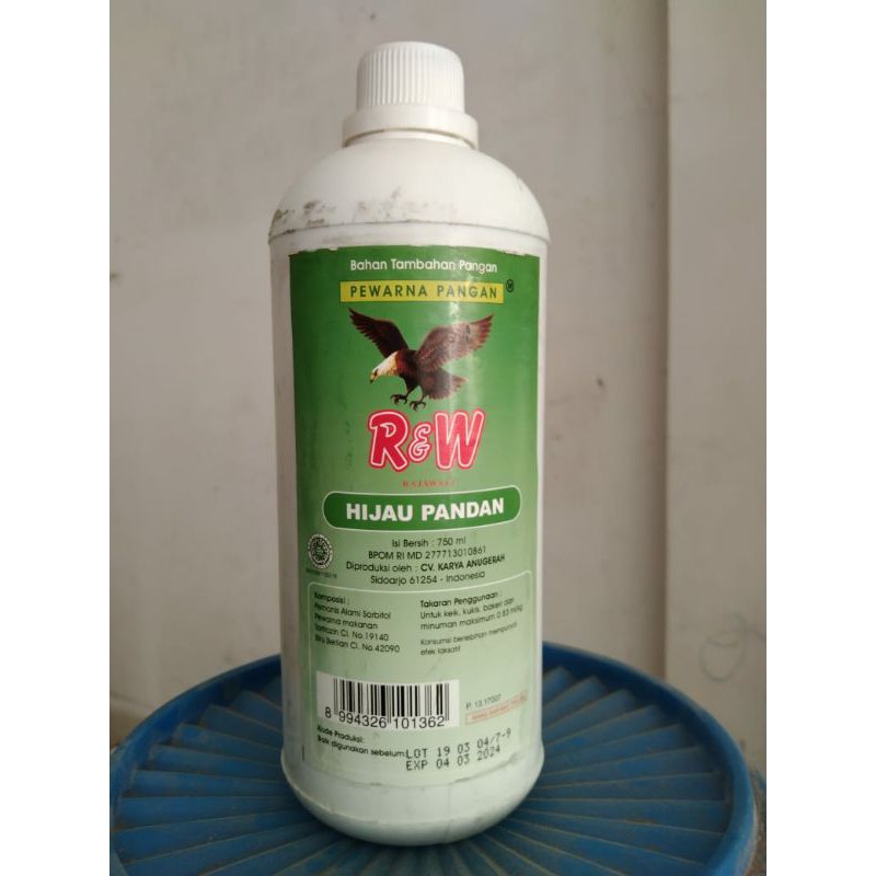 

Pewarna Makanan Cair HIJAU PANDAN 750ml R&W