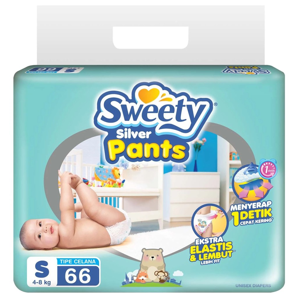 Sweety Silver Pants S66 Diapers - Popok Celana Sekali Pakai