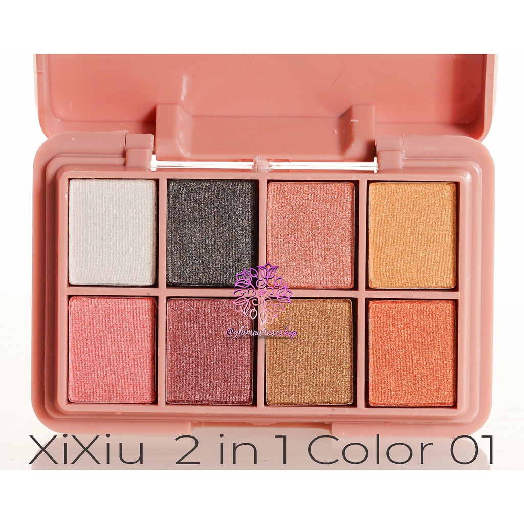 Ready Stock !! Xi Xiu 2 in 1 Eyeshadow &amp; Blushon | 8 Colors Eye Shadow &amp; 2 Colors Blush On | XIXIU