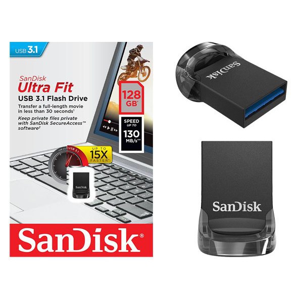 Flashdisk Sandisk Cruzer Ultra Fit CZ430 128GB USB 3.1