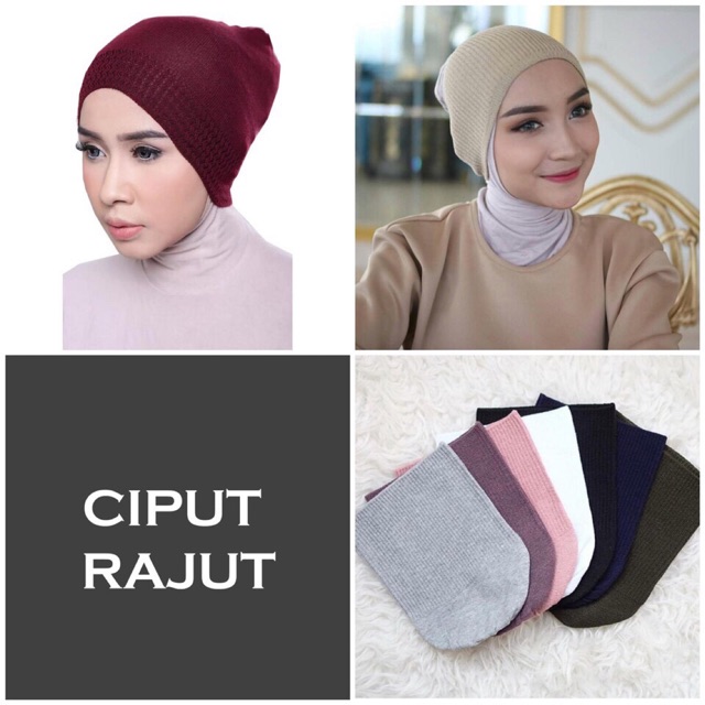 CIPUT RAJUT ANTI PUSING CIPUT RAJUT ANTI PENING (DALAMAN JILBAB) CIPUT HIJAB RAJUT