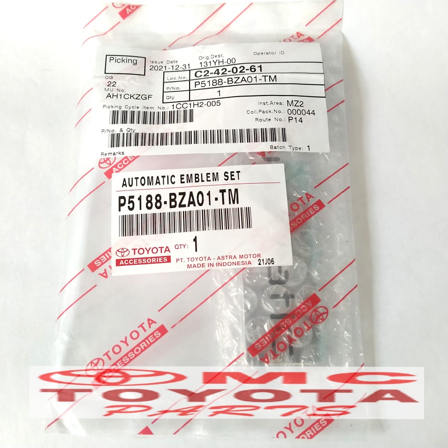 Emblem Logo Automatic Rush Terios Universal P5188-BZA01-TM