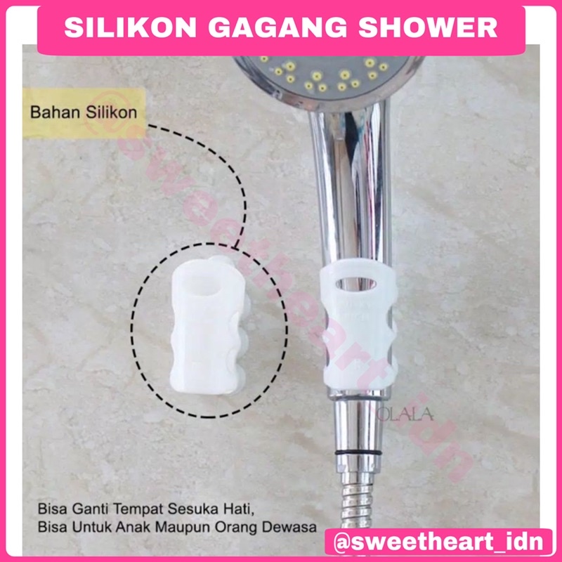 Silikon Gagang Shower Selang Kran Air Perekat Tempel Tembok Dinding