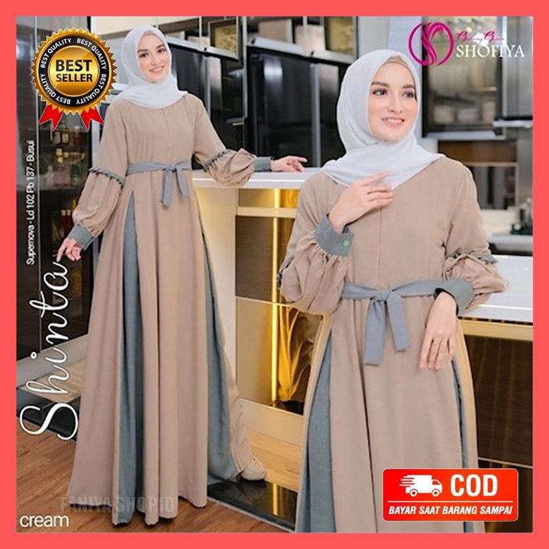 Baju Gamis Drees Stelan Pesta Lengan Panjang Wanita Remaja Dewasa Kekinian Mewah Premium Pakaian Set