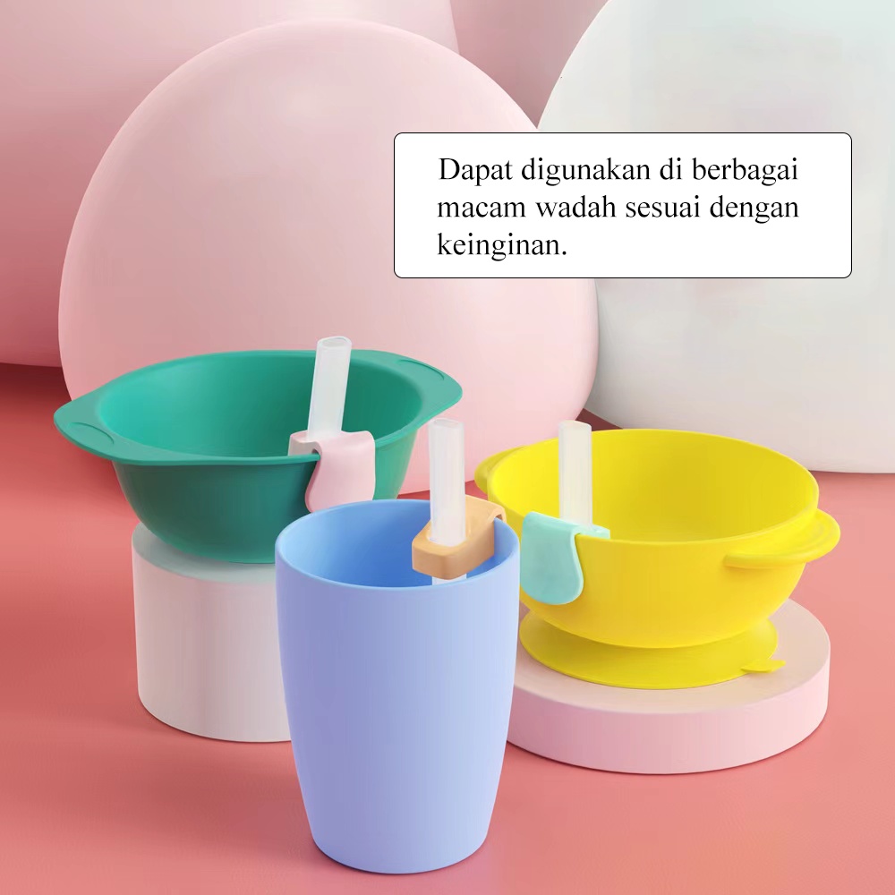 [1KG 81PCS] Babyland Sedotan Straw Clip / Clip and Straw Sedotan Anak / Sedotan Gelas Silikon