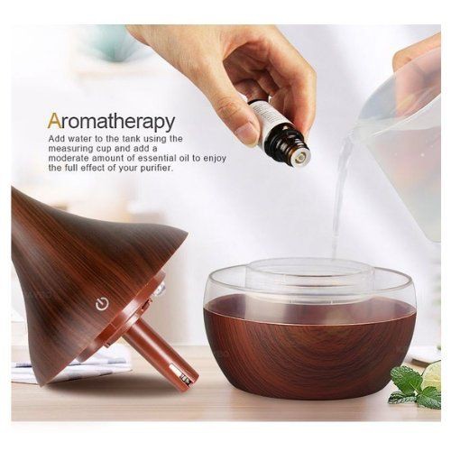 Mesin Aromatherapy Air Humidifier Wood 300ml 7RHZ4QDW Kayu Coklat 111120