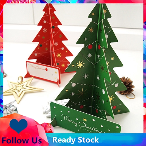 Kartu Ucapan Natal 3d Tiga Dimensi Bentuk Pohon Natal Shopee Indonesia