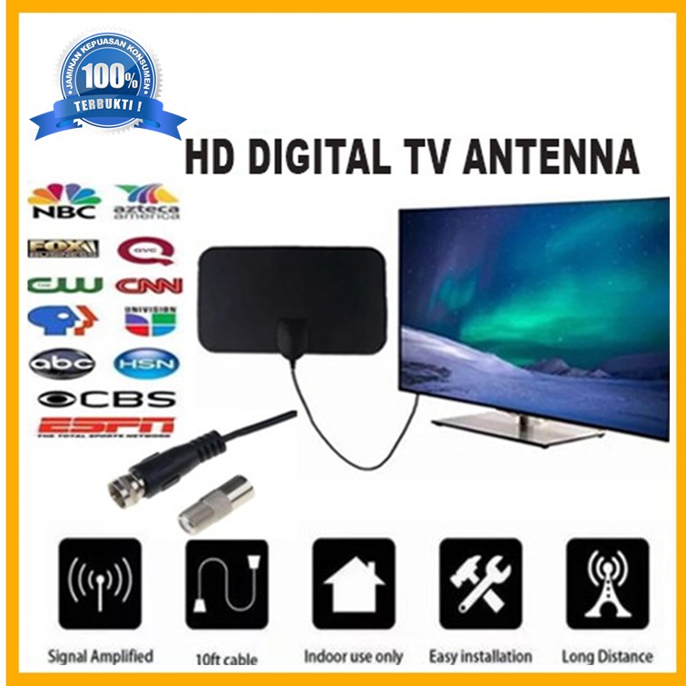 Antena Tv Indoor Led Tabung Super Jernih Dalam Ruangan  DVB-T2 4K High Gain 25dB Indor Original