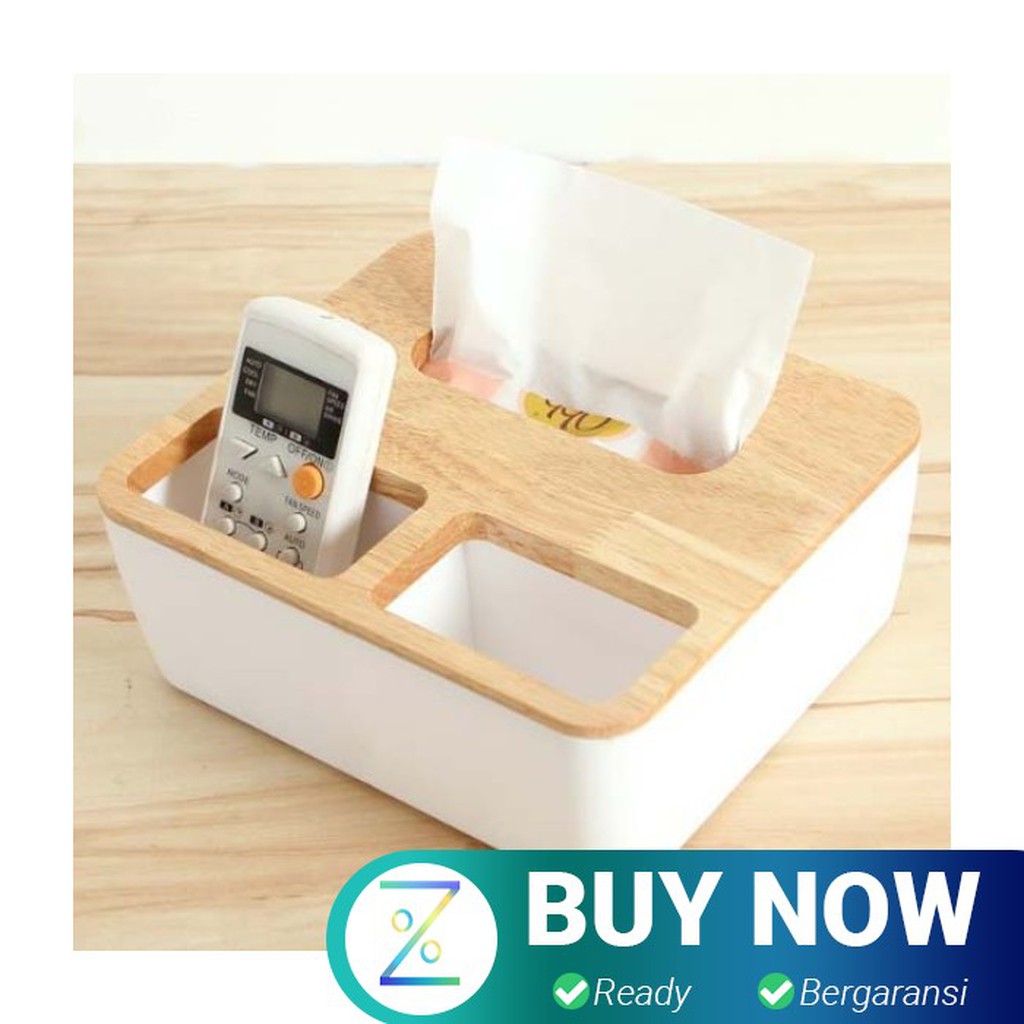 Taffware Tempat Tisu Kayu Multifungsi - 064-01 - White