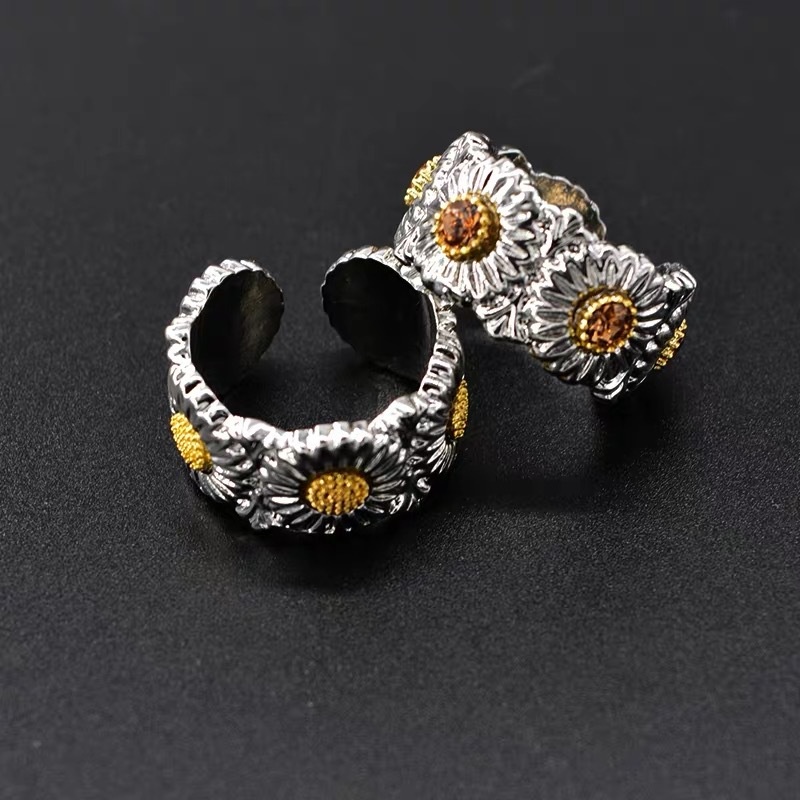 Cincin Berlian Daisy Gaya Korea Hip Hop Untuk Aksesoris