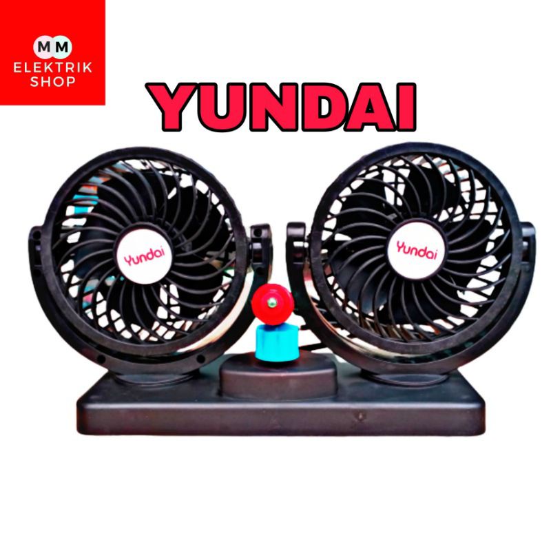 YUNDAI Kipas Angin Mobil Dua Usb YUNDAI Kipas Mobil Double DC 12Volt 24 Volt YUNDAI Kipas Mobil Dua