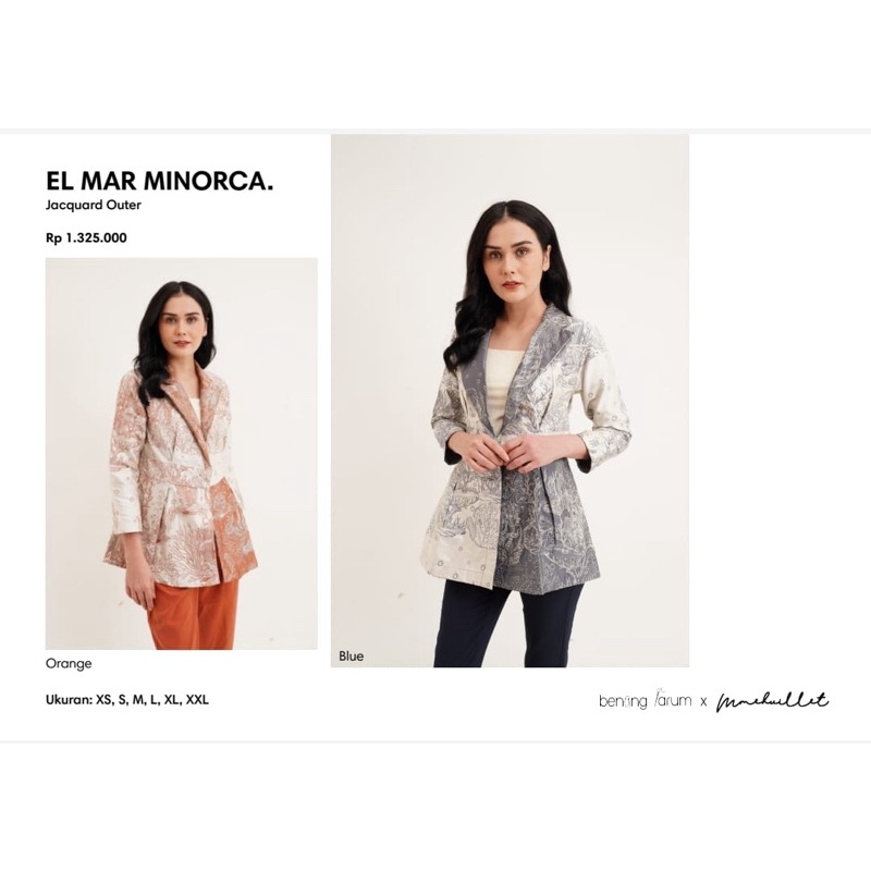 el mar minorca jacquard outer blue XL benang jarum x mmhuillet Buttonscarves