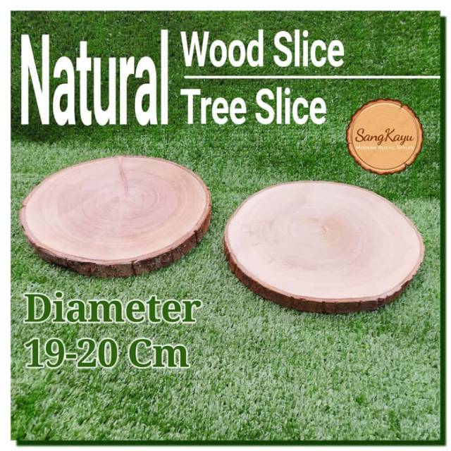 Wood Slice Tree Slice 19-20 Cm dekorasi pernikahan rustic talenan tray