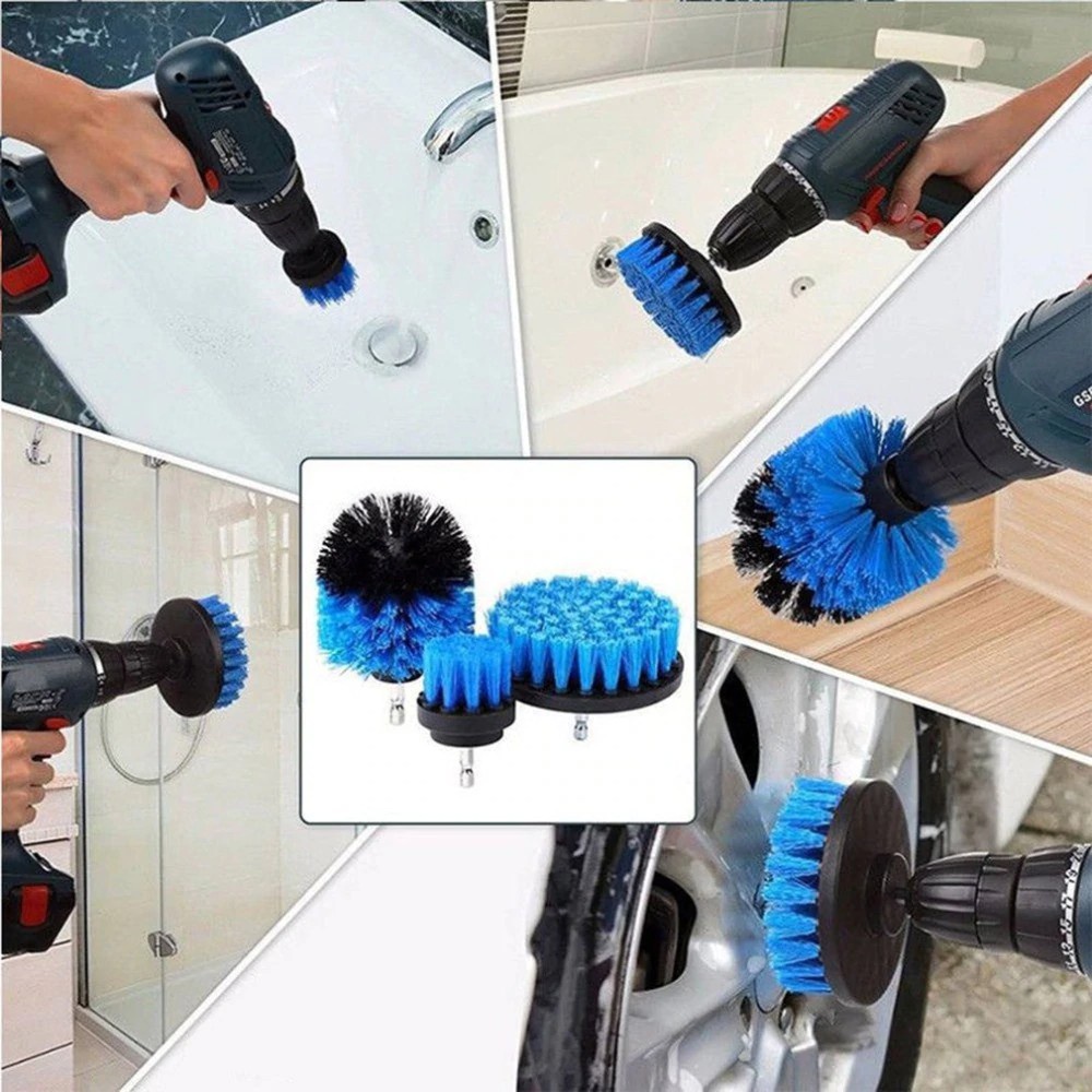 Mata Bor Sikat Kepala Sikat Bor Elektrik Power Cleaning Head 3 pcs Set 3pcs Mata Bor Sikat Elektrik Head Brush Drill Head Cleaning Brush Kepala Sikat Bor Pembersih Paket