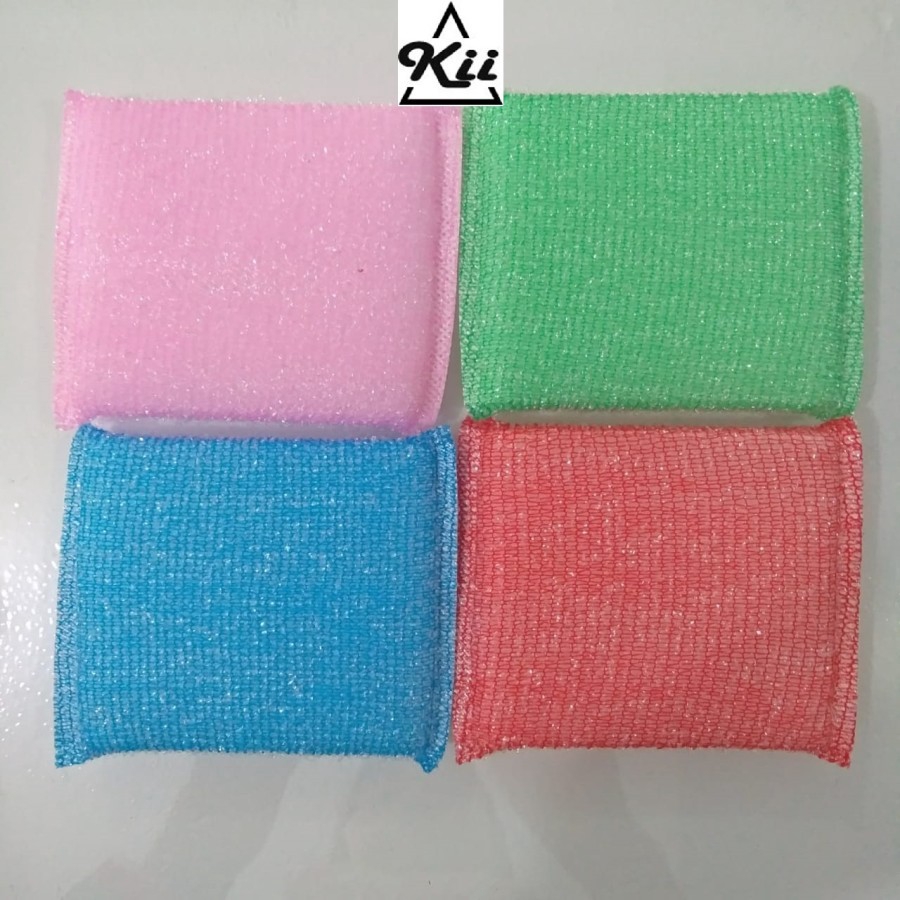 Xiaoxinxing Sabut Spons Warna 4pcs - Sponge Cuci Piring - Sabut Spons