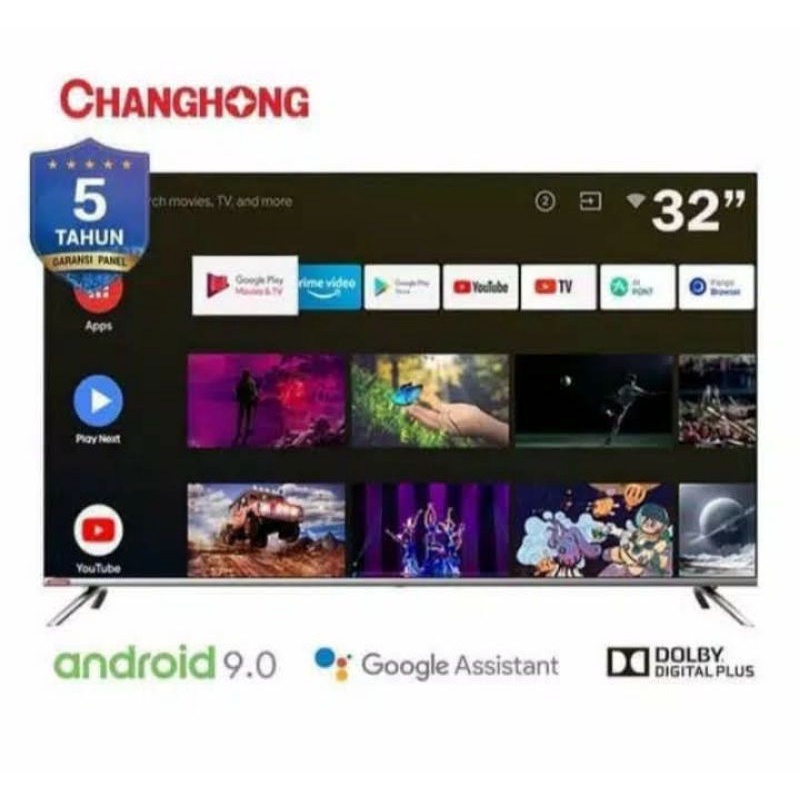 TV changhong 32 inch android / TV LED changhong L 32 H7 / TV changhong android 32 inch / Free Ongkir