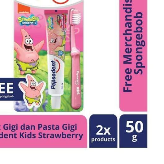 ☃ Pepsodent kids spongebob patrick Pasta gigi pepsoden & sikat gigi anak - Orange ➼