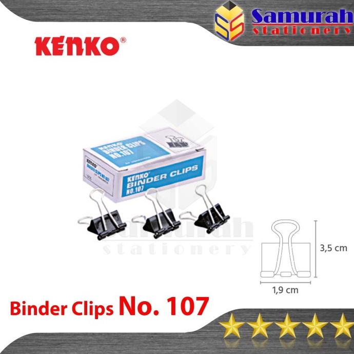 

Binder Clips No 107 Kenko / Clip Hitam / Klip Jepit Kertas Kecil