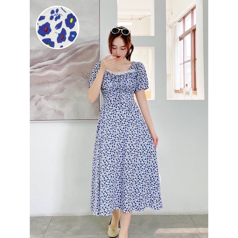 Jelly Dress Korean Summer Floral Gaun Pantai Casual Sweet Holiday Vacation Picnis Retro Tempramen Ga