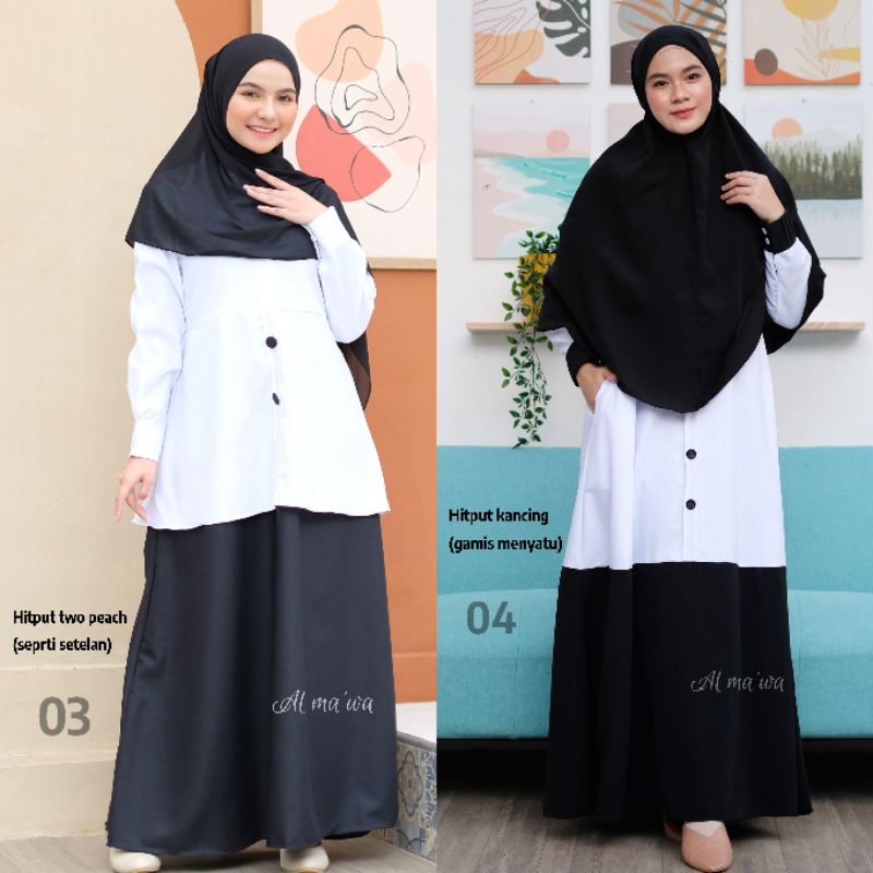 Gamis kerja dinas asn HITAM PUTIH PNS kerja seragam kantor