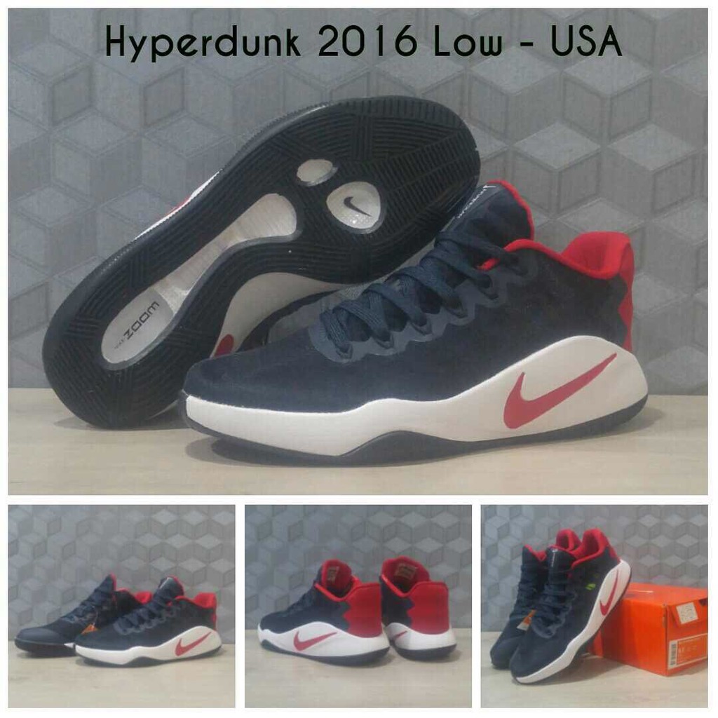 Sepatu Basket KuliahSepatu Basket Nike Hyperdunk 2016 Low USA NAVY