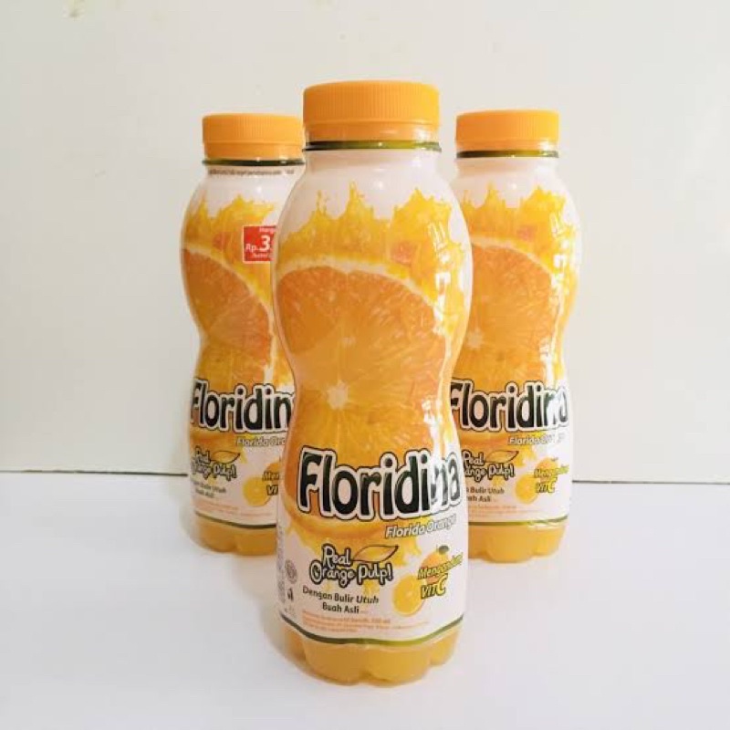 Air Minum Jeruk Kemasan Floridina Botol 350 ml isi 12 pcs Khusus pengiriman Sameday atau Instant