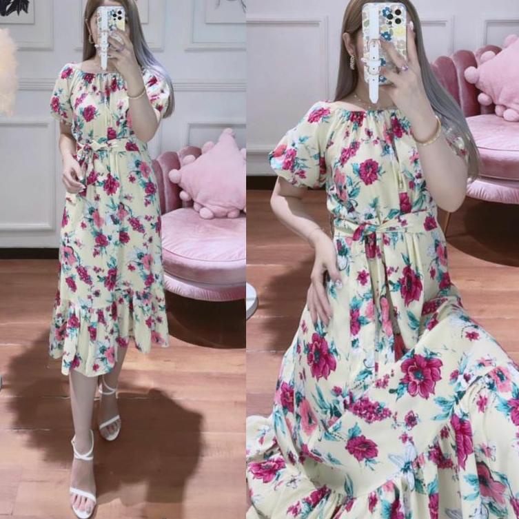 PBL.31My22a– daster long selutut, daster panjang viral kekinian ameena dress, homidres daster rayon