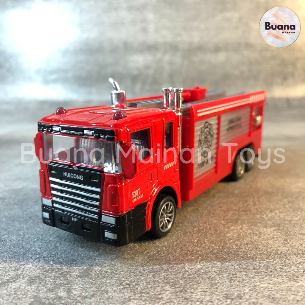 DIECAST TRUCK POWER SPEED PULL BACK - METAL MAINAN MOBIL MOBILAN ANAK TRUK PEMADAM