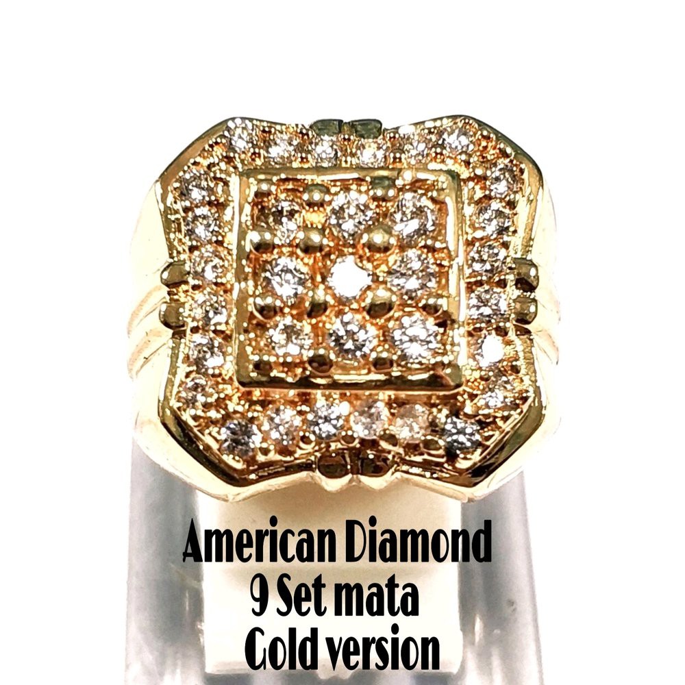 CINCIN PERMATA AMERICAN DIAMOND 9 SET MATA GOLD VERSION