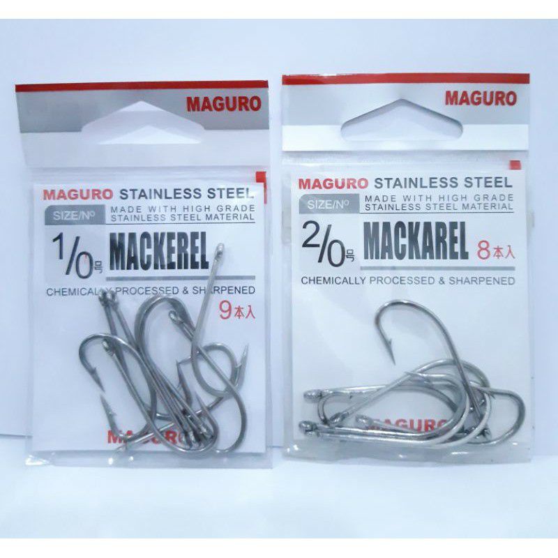 Kail Pancing Stainless Maguro MACKEREL | Ikan Gigi Tajam | Silahkan Pilih Ukuran |