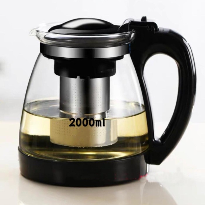 

DISKON - (BISA COD) Teko teh kopi dengan saringan 2liter 2000ml kaca