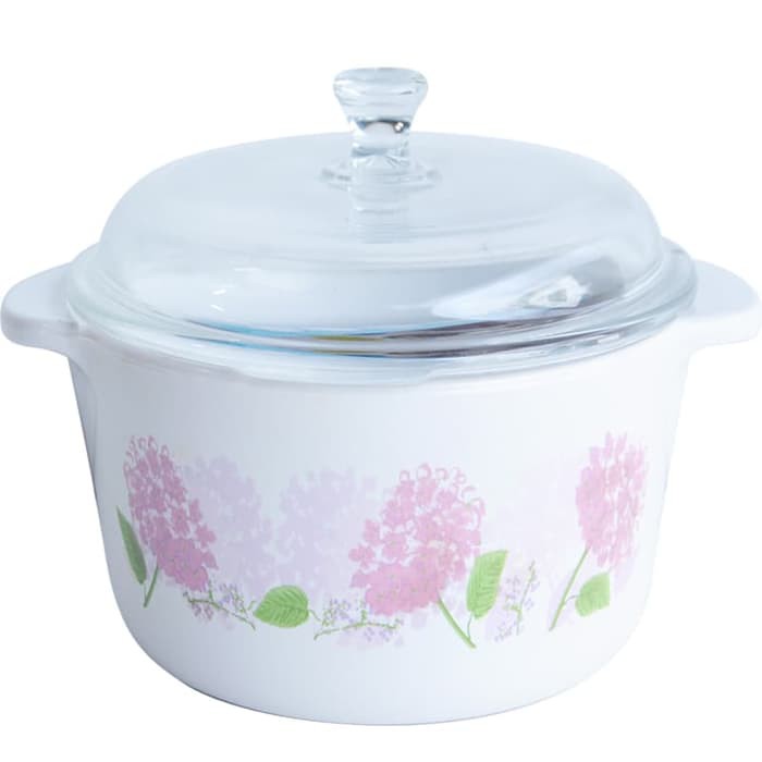 Luminarc Vitroline Panci Keramik Hortensia Pink 3L + Tutup Kaca