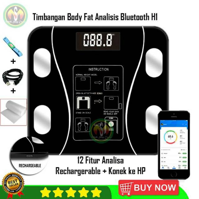 Timbangan Body Fat Analisis Accutare Pengukur Lemak Badan Timbangan Digital Berat Badan Shopee Indonesia