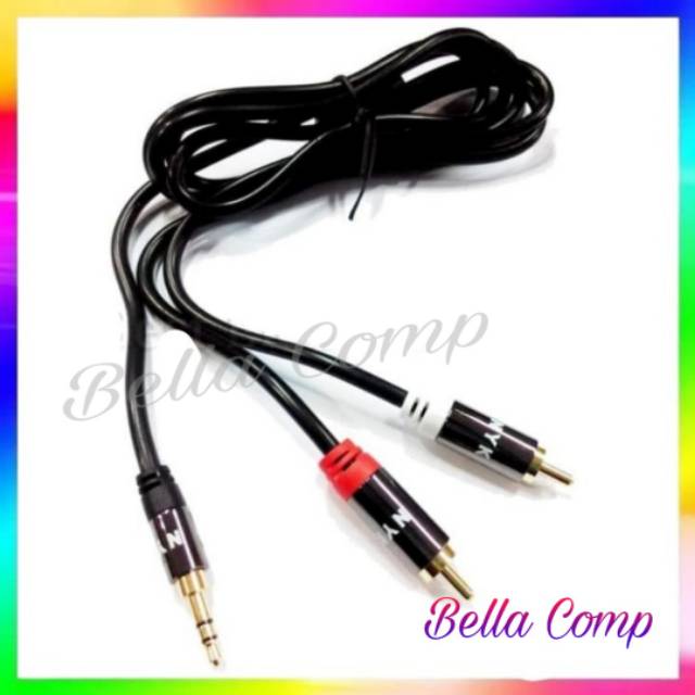 NYK Kabel Audio 3.5mm to 2x RCA Aux 3.5 mm Cable NYK-AV35M2RCAM-150GL