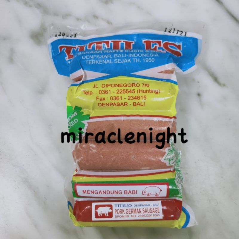 

Pork German Sausage Titiles 500 Gram Frozen