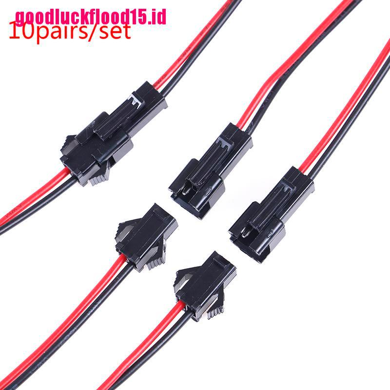 {LUCKID}10pairs/Set 2Pin 10cm Connector Plug Wire Cable 10 Female+10 Male