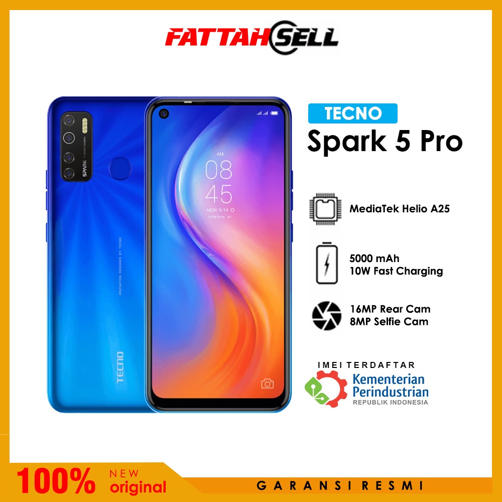 TECNO SPARK 5 PRO 4/64 GB - GARANSI RESMI