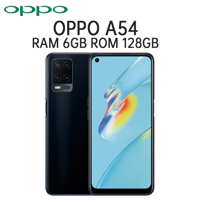 OPPO A55 RAM 4GB ROM 64GB CPU MediaTek Helio G35 Baterai 5000mAh Pengisian Cepat 18W Layar Punch Hole 6.51 inch Kamera AI 50MP Kamera Selfie 16MP Garansi Resmi Mendukung cicilan Hp OPPO A54 4/64-A54 Hitam 6/128