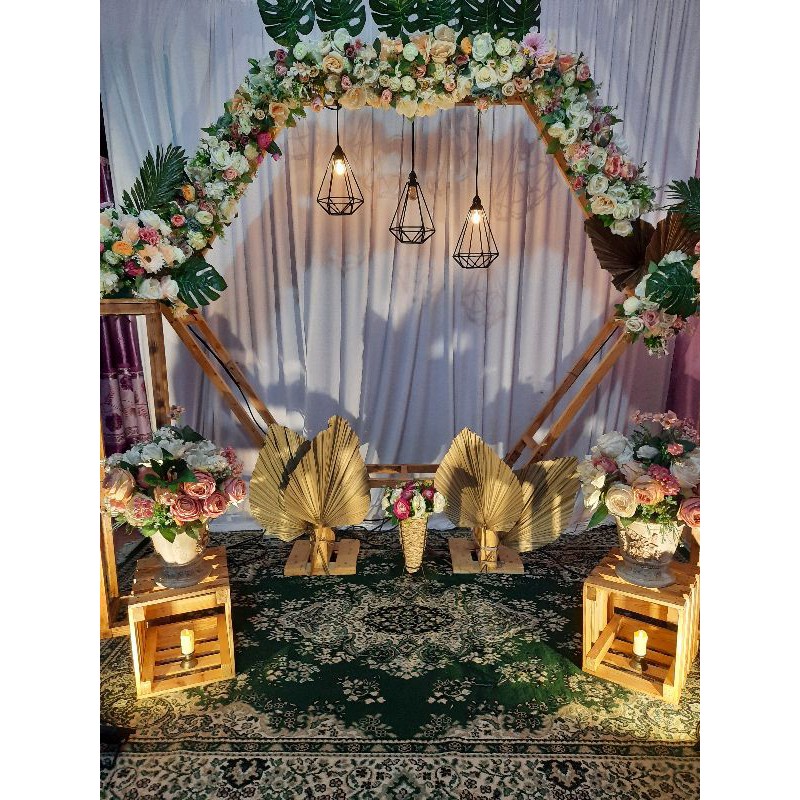 Jual Sewa Backdrop Lamaran Akad Pemberkatan Hexagonal Indonesia Shopee Indonesia